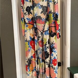 Topshop Pink and Red Wrap Sundress 3/4 Sleeve Resort Wear